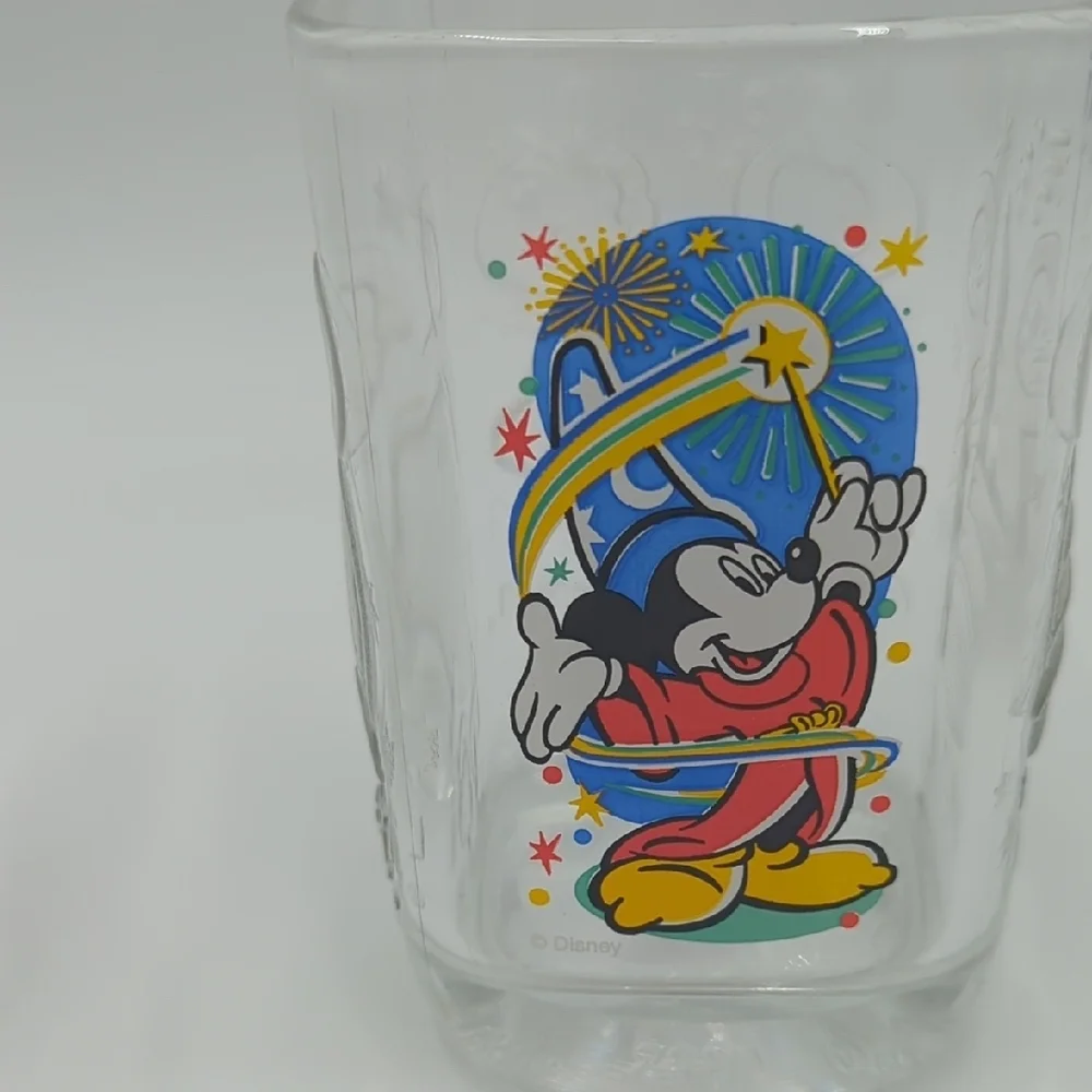 Vintage 2000 McDonald's Disney Glass Tumblers 3 Mickey Mouse Millenium Celebrate